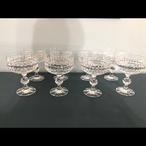 8 crystal ice cream/champagne glasses
